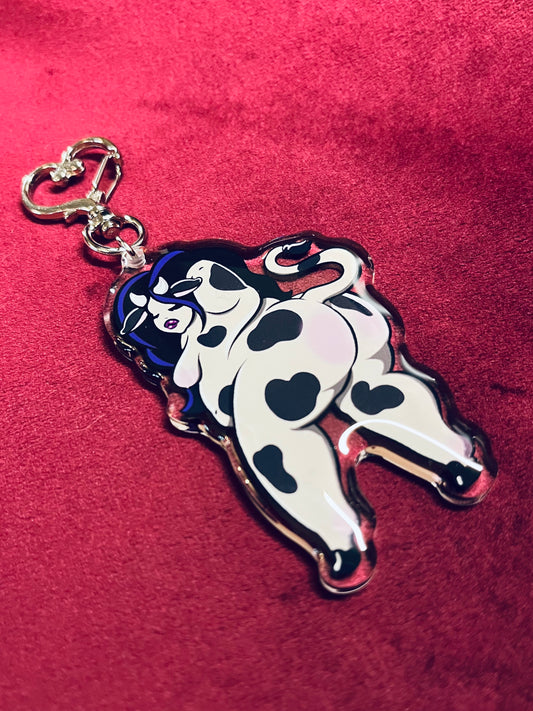 Clover the Friesian Cow Keychain