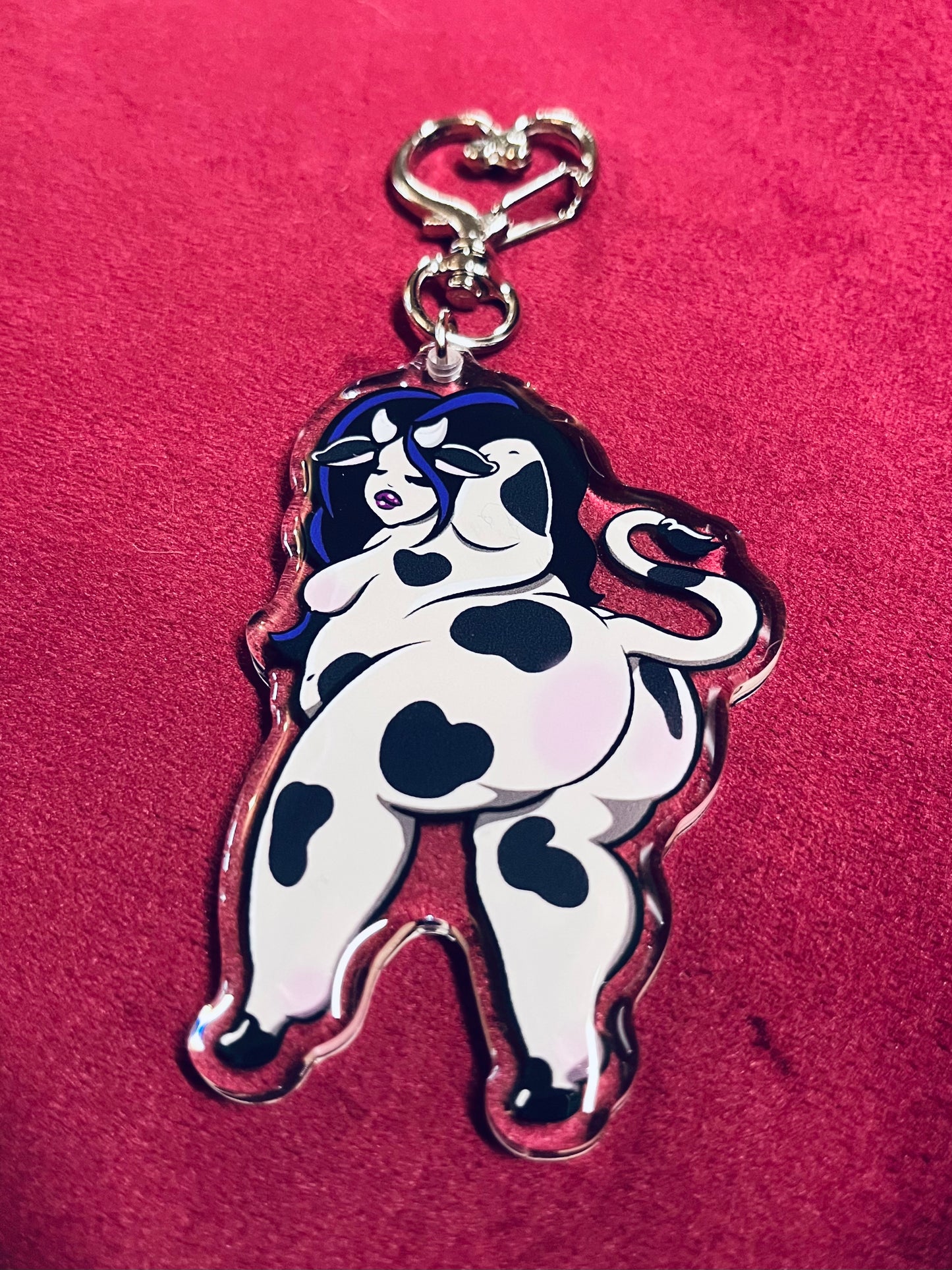 Clover the Friesian Cow Keychain