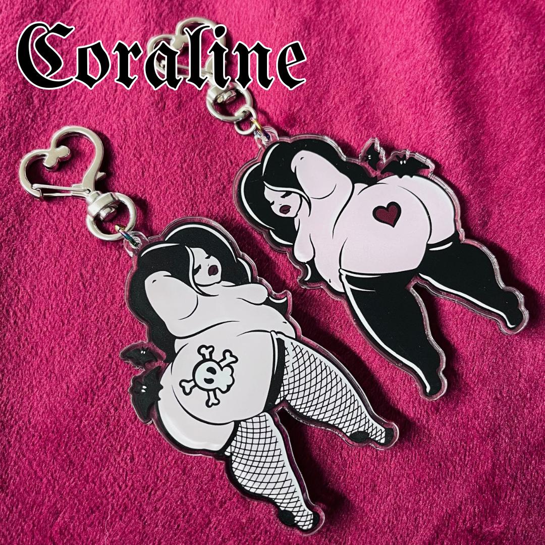 Coraline the Goth Keychain