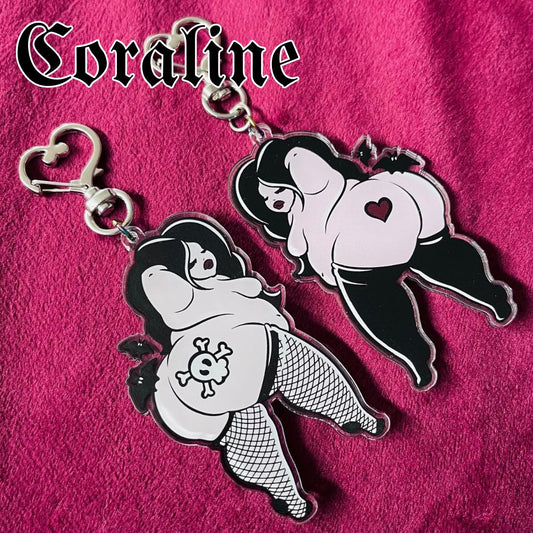 Coraline the Goth Keychain