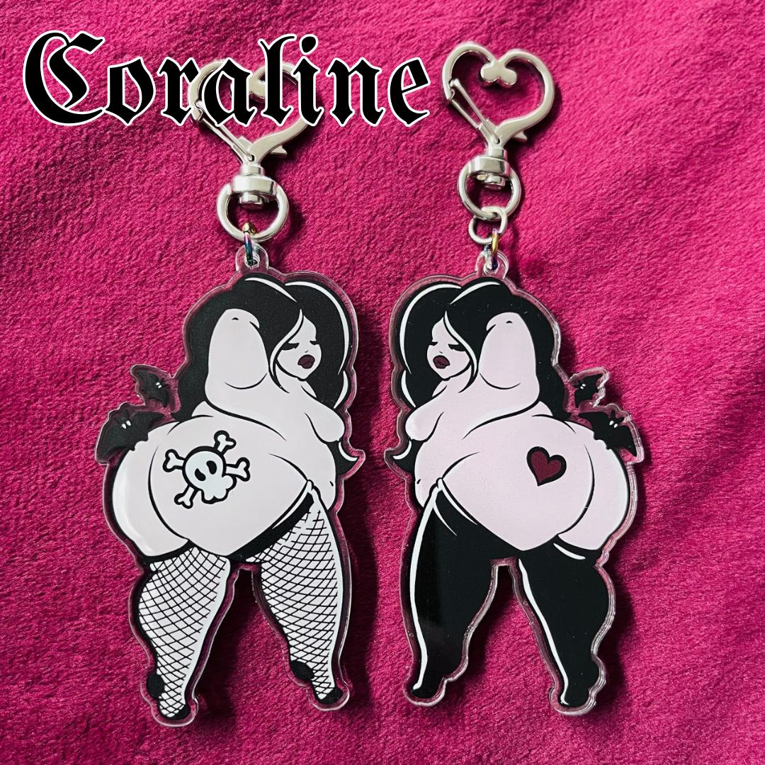 Coraline the Goth Keychain
